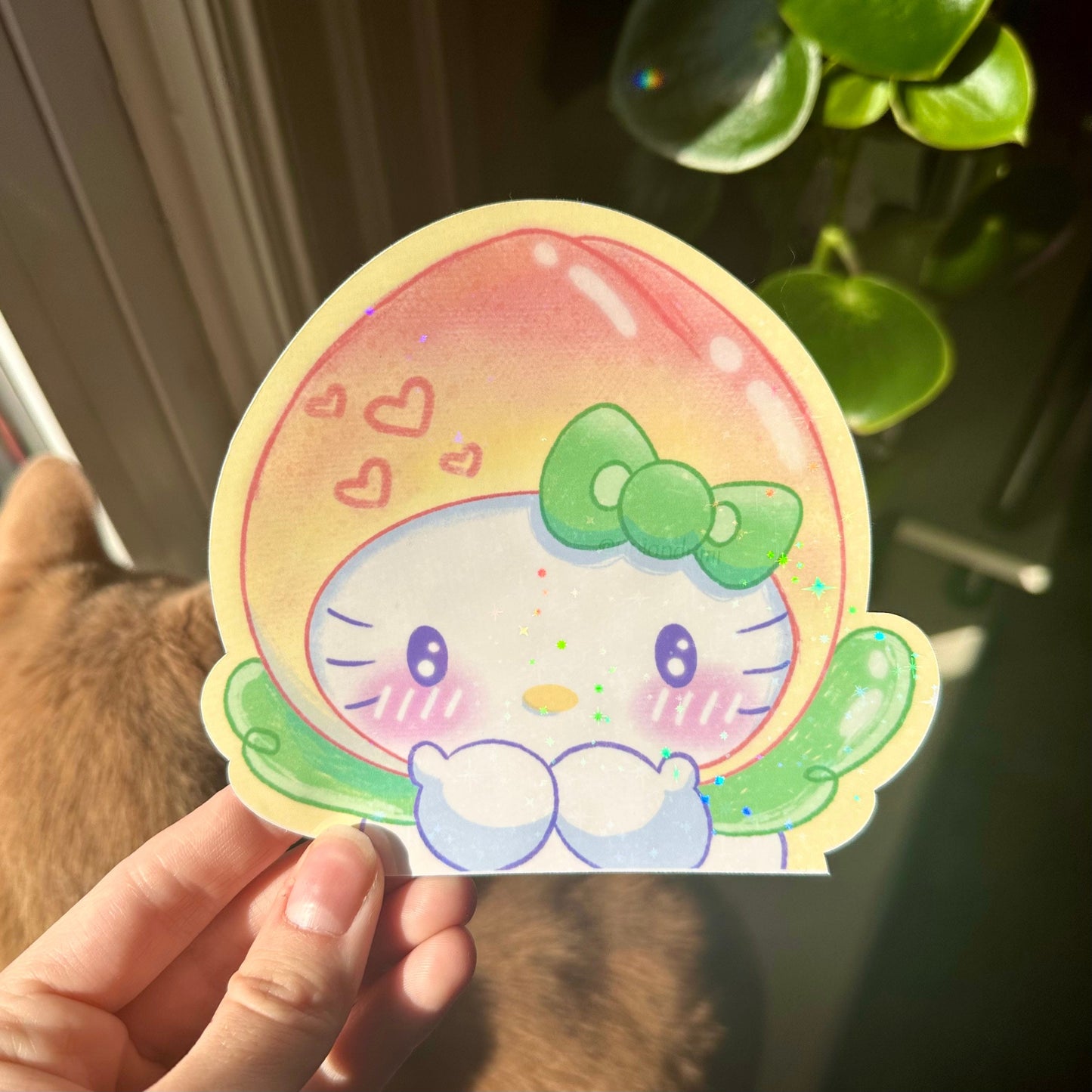 Kawaii Anime Kitty Peeker Decal