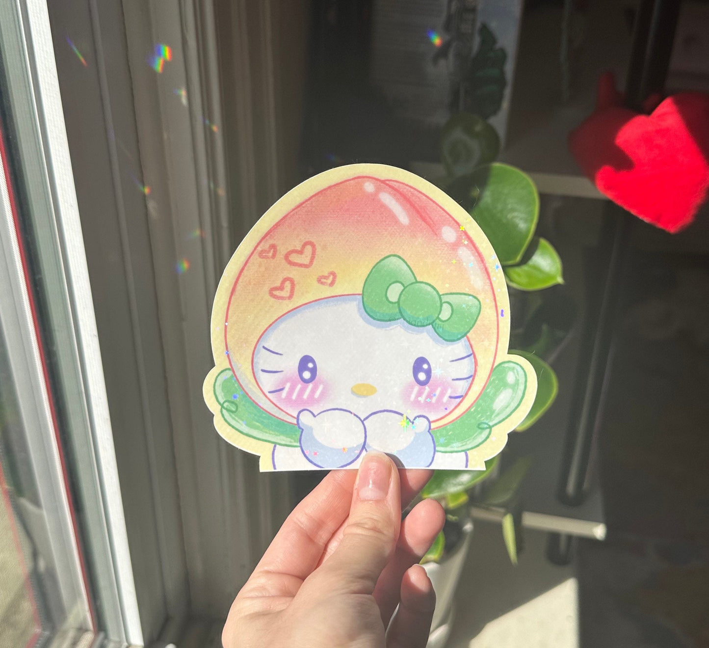 Kawaii Anime Kitty Peeker Decal