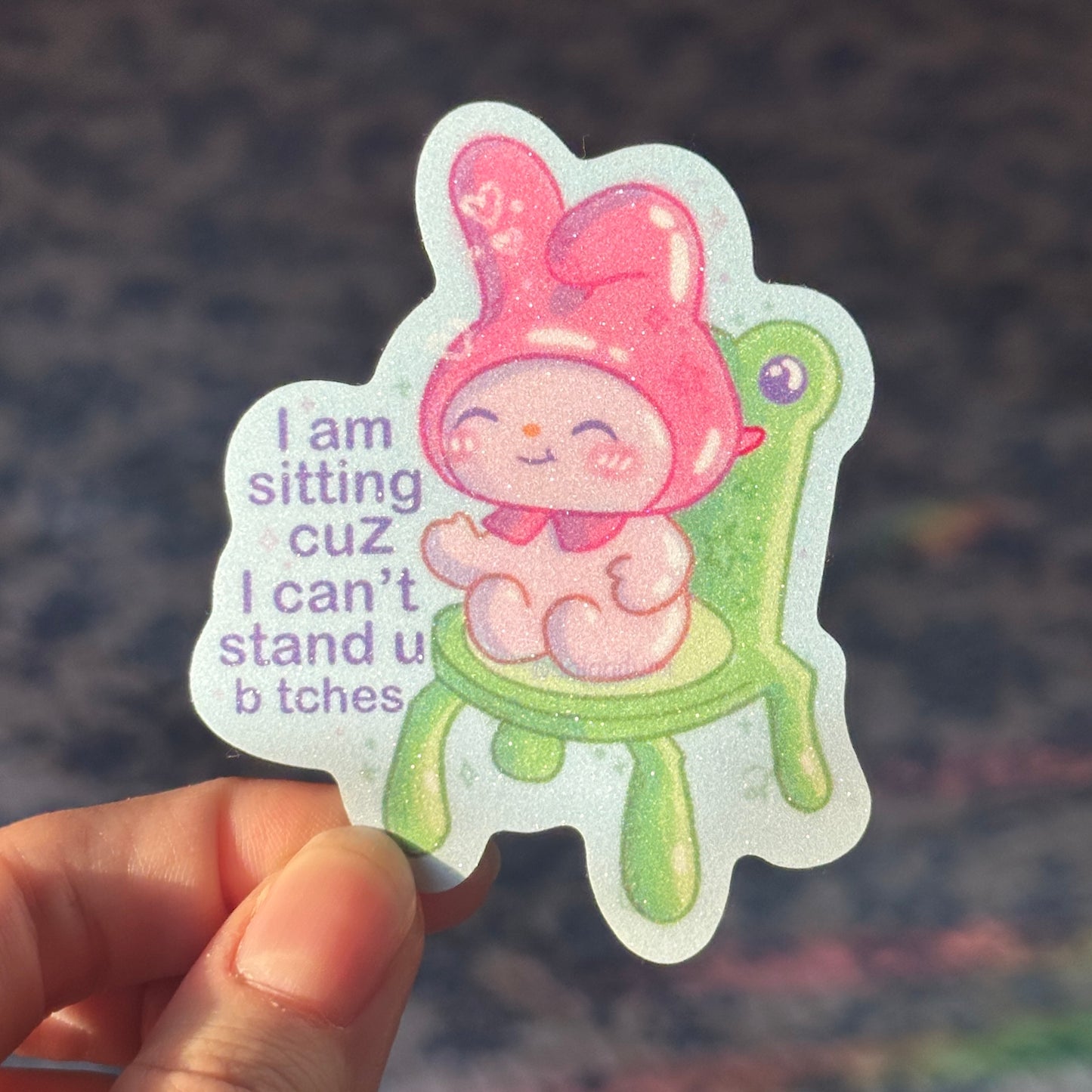 Bunny Frog Chair Sticker