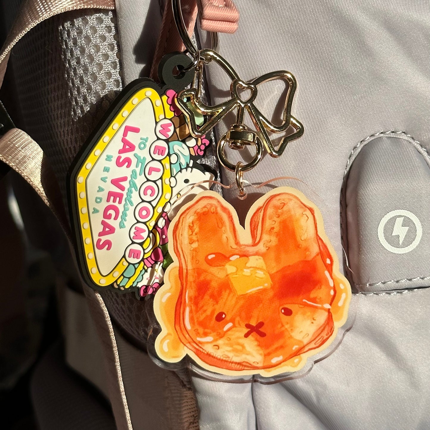 Bunny Pancake Double Sided Keychain