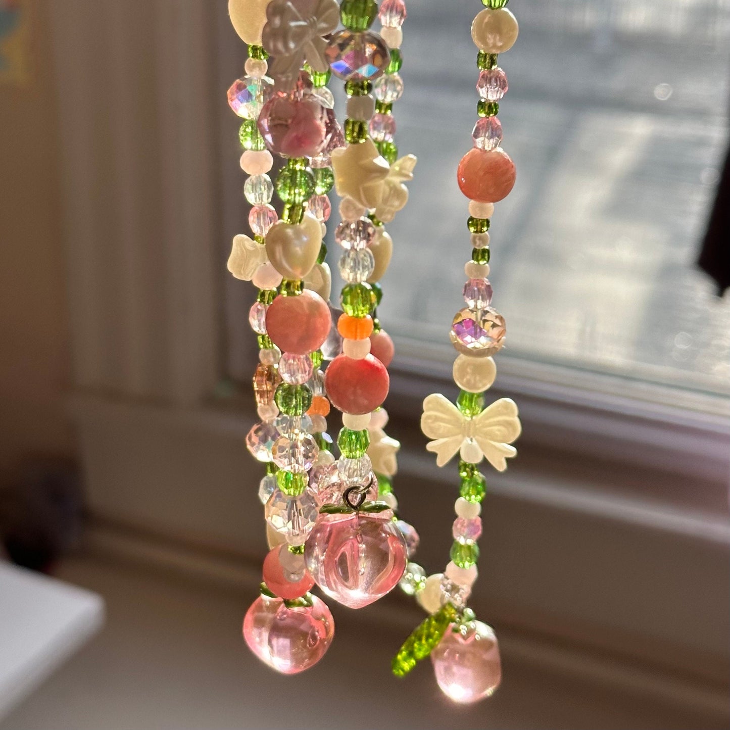 Peach Beaded Necklace