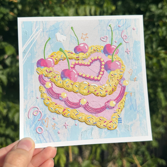 Cake Painting 5”x5” Print