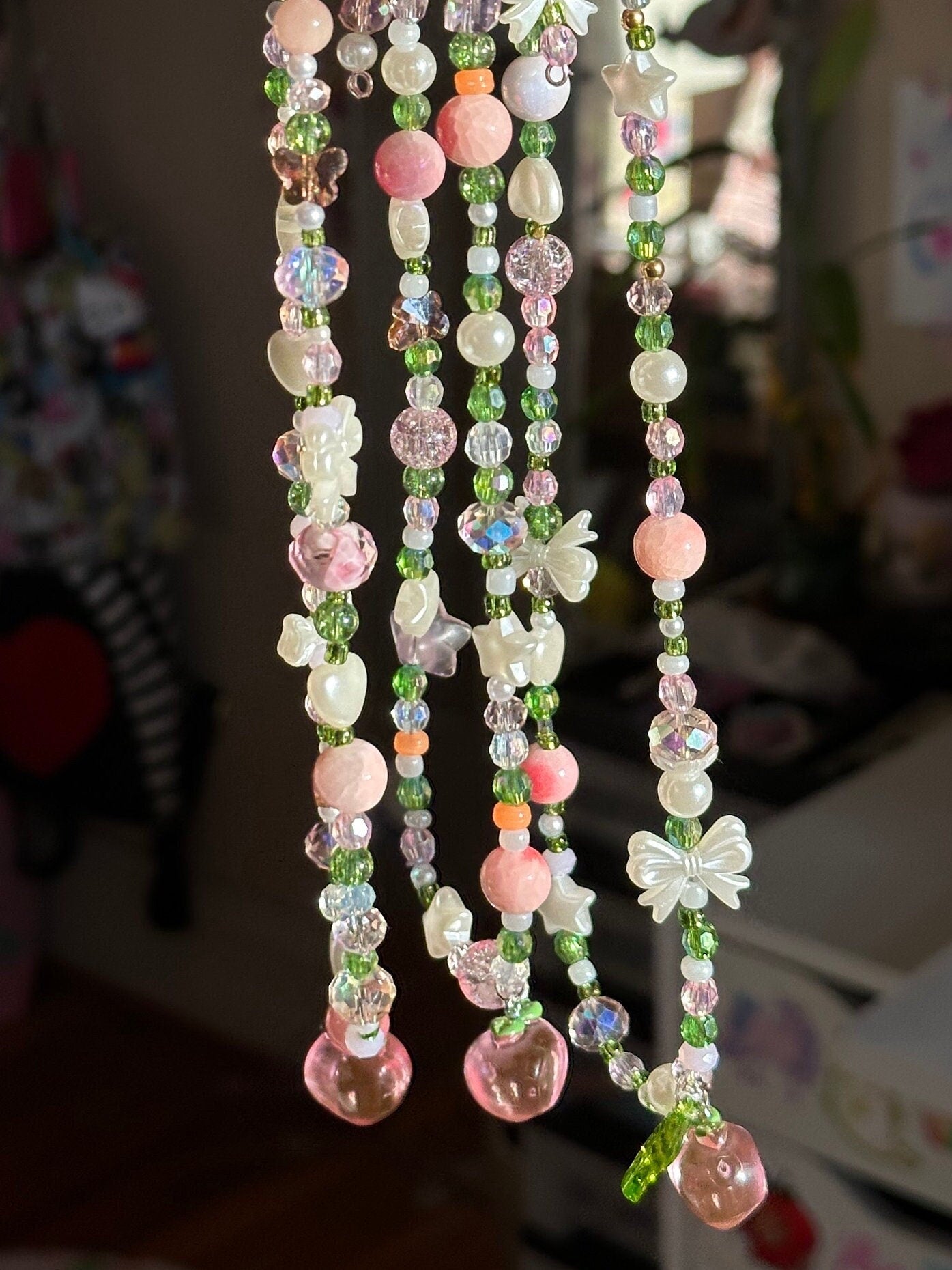 Peach Beaded Necklace
