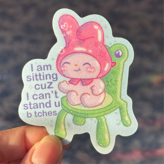Bunny Frog Chair Sticker