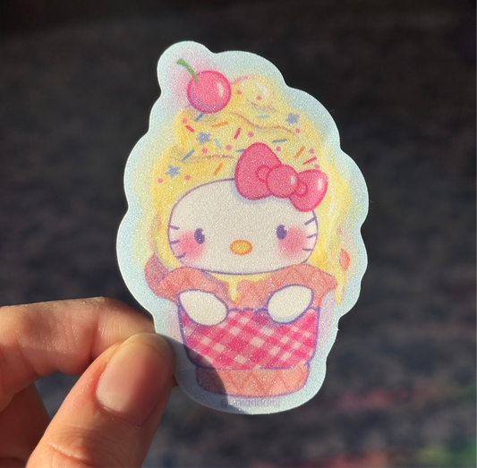 Kitty Ice Cream Sticker