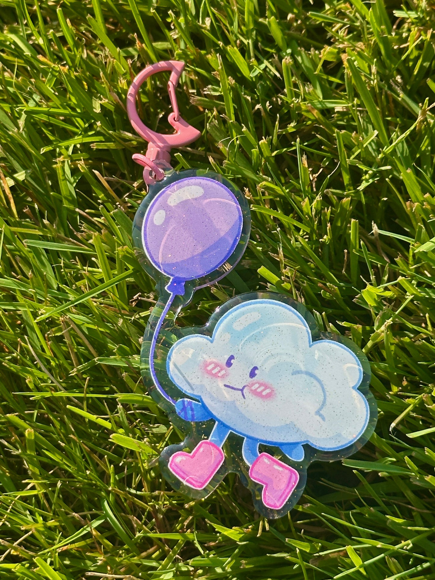 Cloudy Glitter Keychain