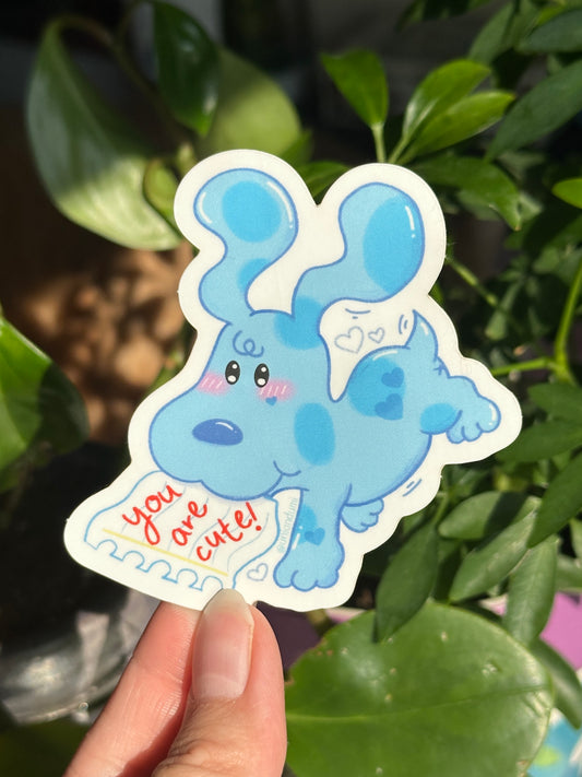 Nostalgic Blue Dog Sticker