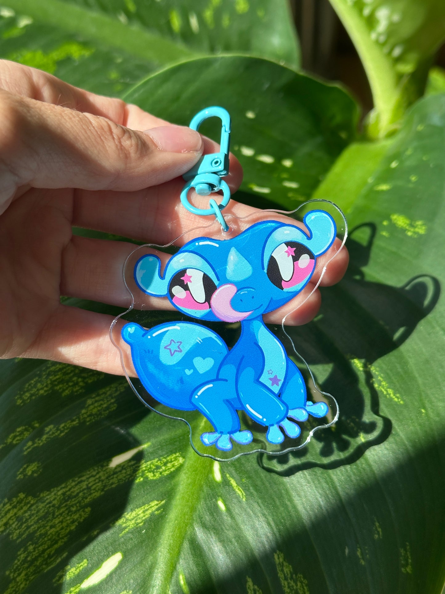 Blue Gecko Acrylic Keychain