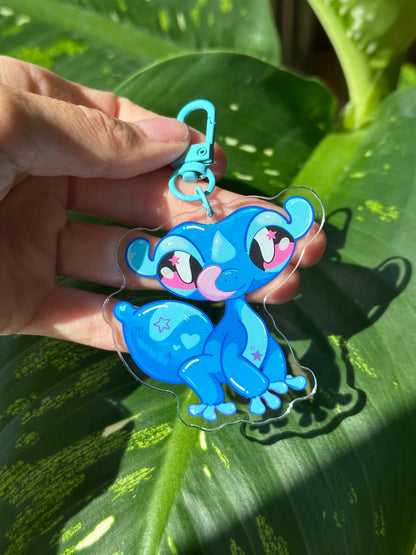 Blue Gecko Acrylic Keychain