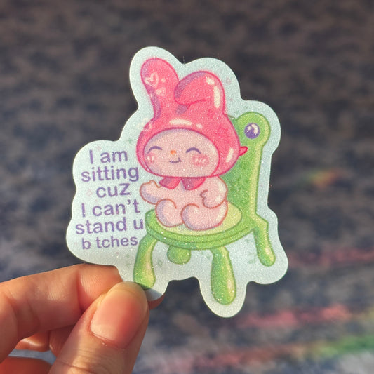 Bunny Frog Chair Sticker