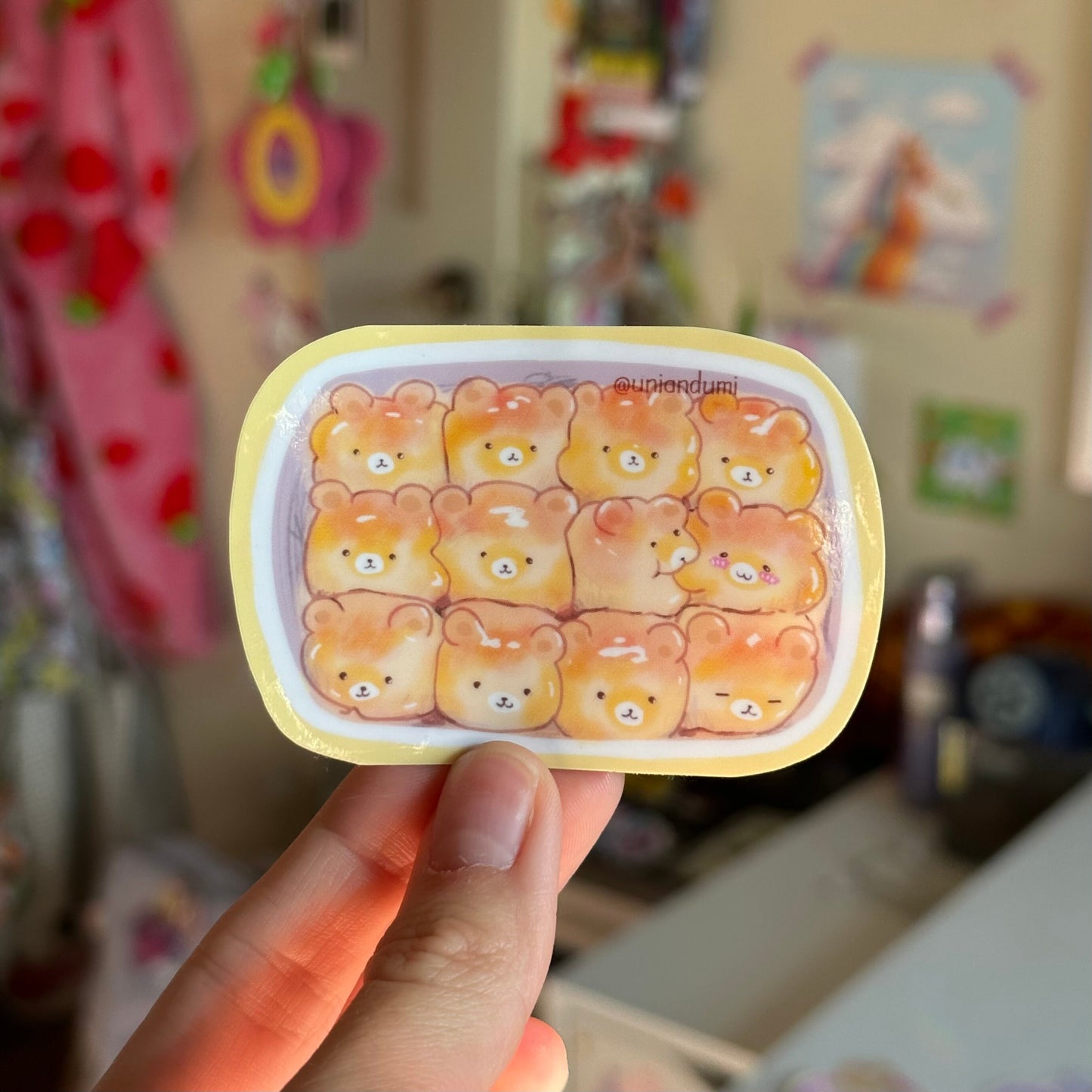 Smooshed Bread Bear Sticker