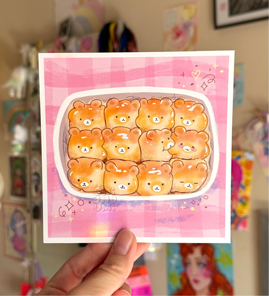 Bear Bread Mini Print