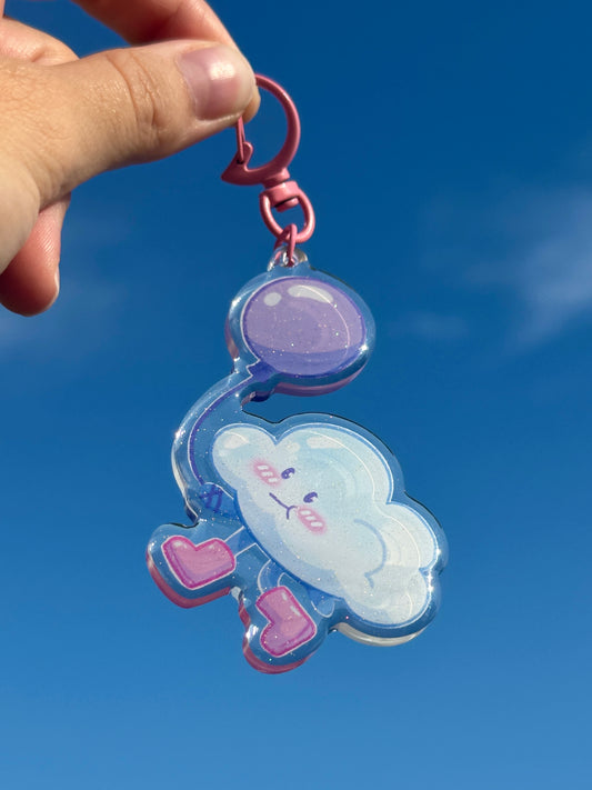 Cloudy Glitter Keychain