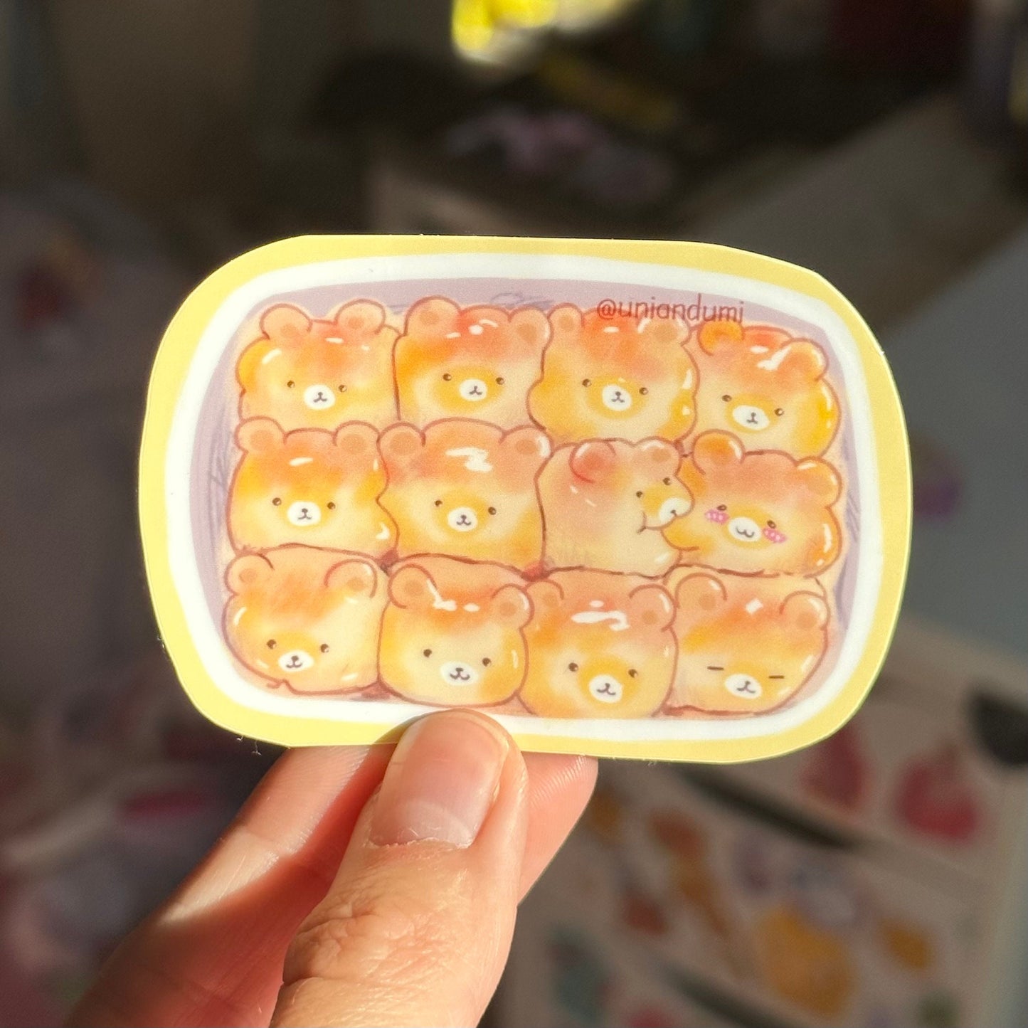 Smooshed Bread Bear Sticker