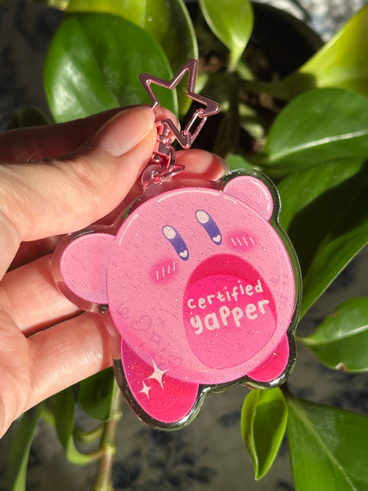 Certified Yapper Kirb Keychain