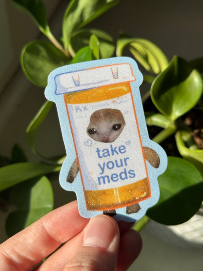Take Your Meds Sticker Cat Meme