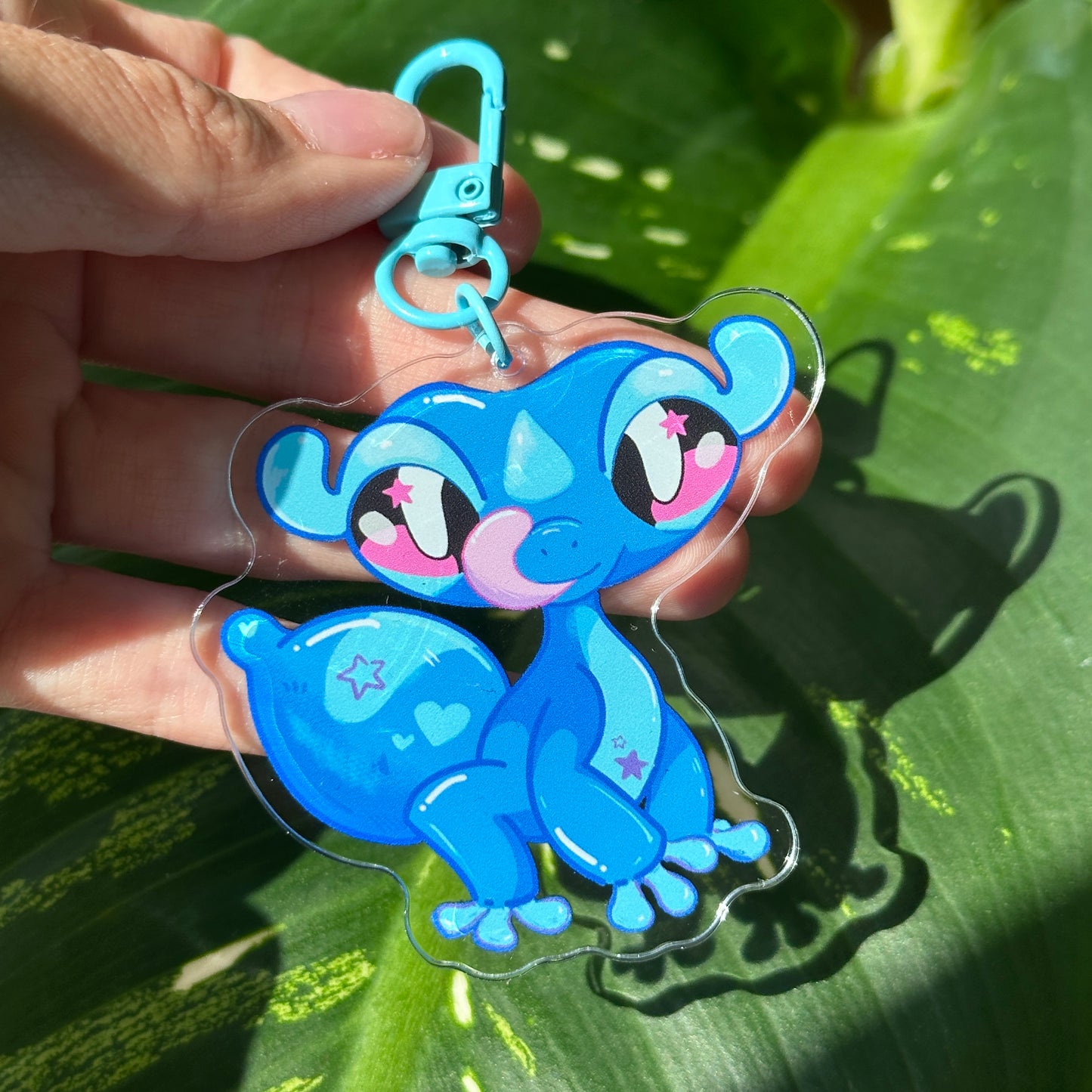 Blue Gecko Acrylic Keychain