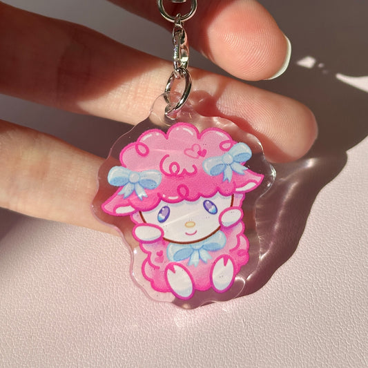 Pink Lamb Piano Phone Charm