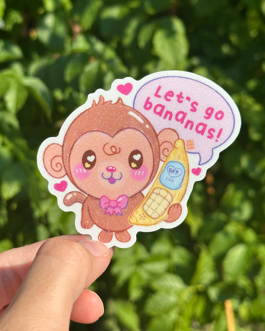 Bananas Monkey Sticker