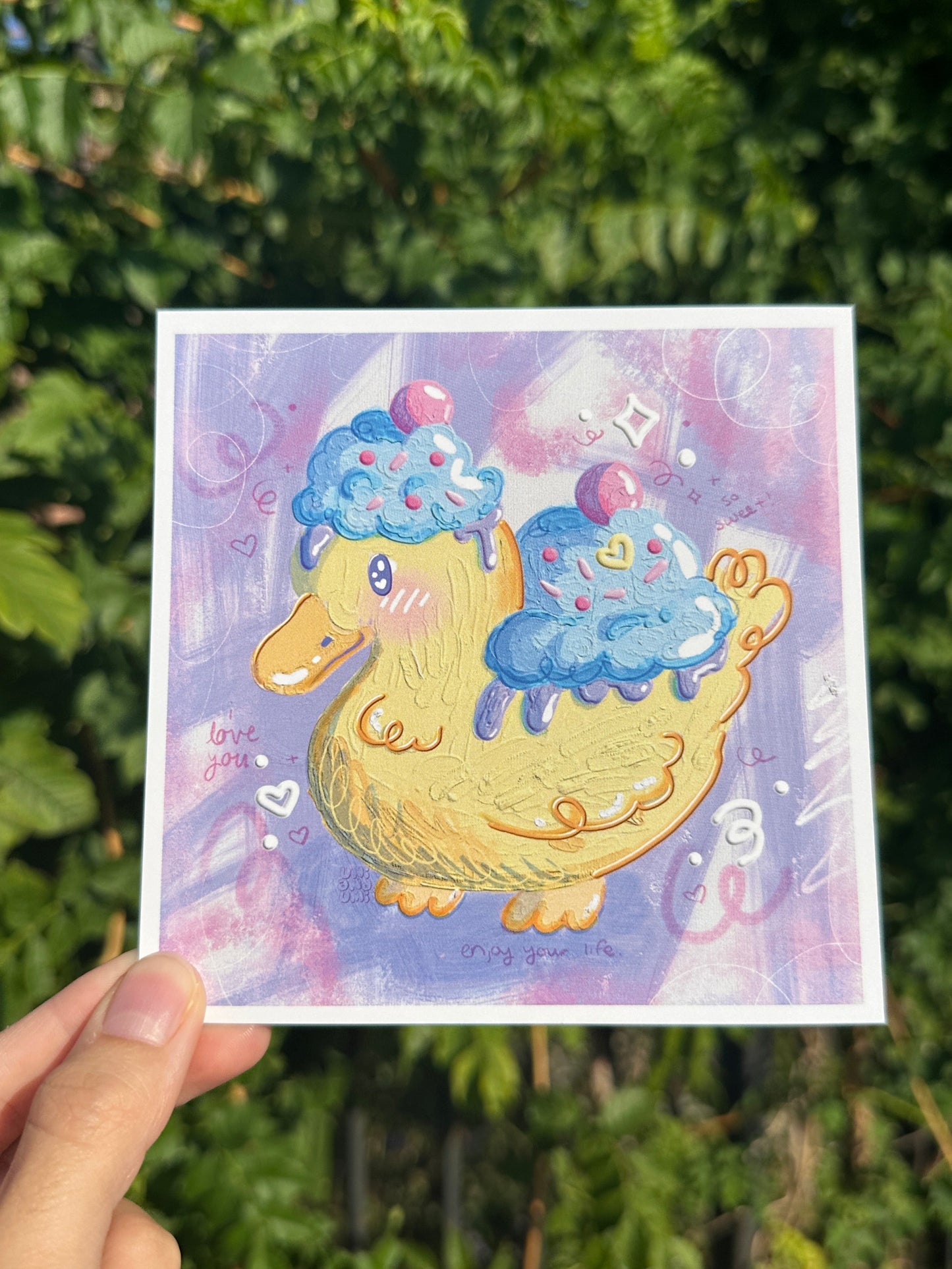 Ice Cream Duck 5”x5” Print