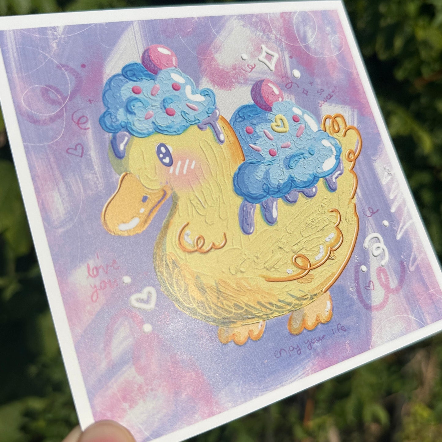 Ice Cream Duck 5”x5” Print