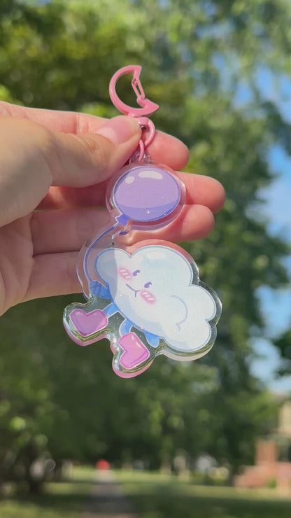 Cloudy Glitter Keychain